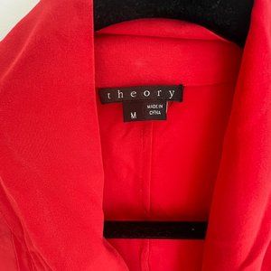 Bright red women's M Theory sleeveless blouse 100% silk